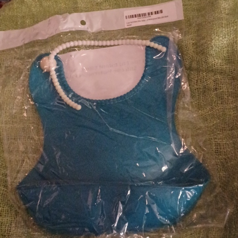 Cute Kid/Infant Soft waterproof Bibs - Dk Blue - Picture 3 of 3